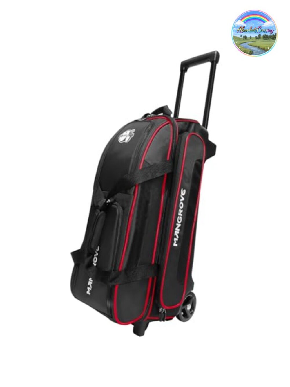 3 Ball Bowling Roller Bag with Wheels, Shoe Compartment, Reinforced Base